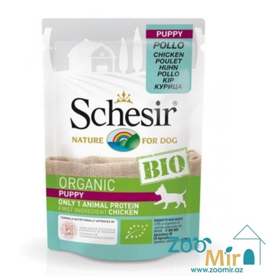 Schesir Organic Bio Puppy, влажный корм с курицей для щенков, 85 гр