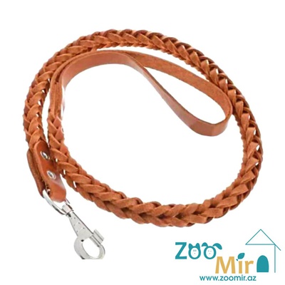 Collar, кожаный квадратный плетеный поводок для собак средних пород, 122 см х 20  мм (цвет: черный)