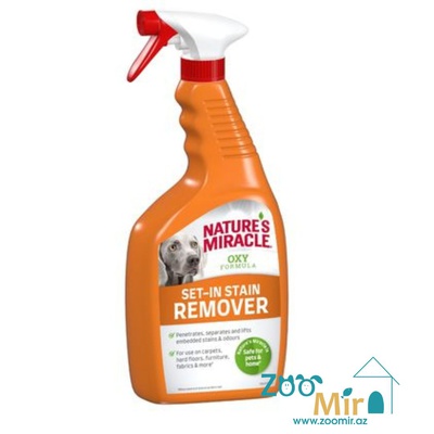 Nature's Miracle Dog Oxy Formula Set-in Stain Remover, уничтожитель пятен и запахов Окси-формула для собак, 709 мл