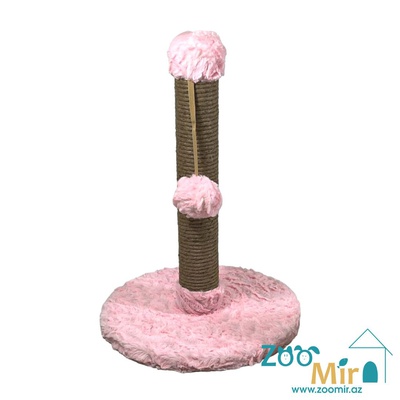 Zoomir, когтеточка с круглым основанием, для котят и кошек, 42х30х30 см (размер S)(цвет: розовый)