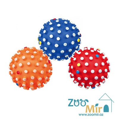 Trixie, игрушка для собак "Мяч игольчатый", с пищалкой, 5.5 см (выпускается в разных цветах) (цена за 1 игрушку)
