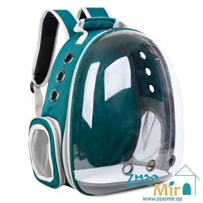 Nunbell, рюкзак-переноска, со сферическим иллюминатором, для собак мелких пород и кошек, 42х25х35 см (цвет: зеленый)