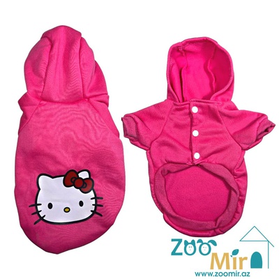 Tu, модель "Hello Kitty", утеплённая куртка-худи для собак мини пород и кошек, 2,5 кг (размер М)