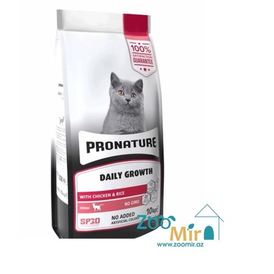 Pronature daily grows, dry  food for kittens with chicken and rice, 10 kg (price for 1 bag)