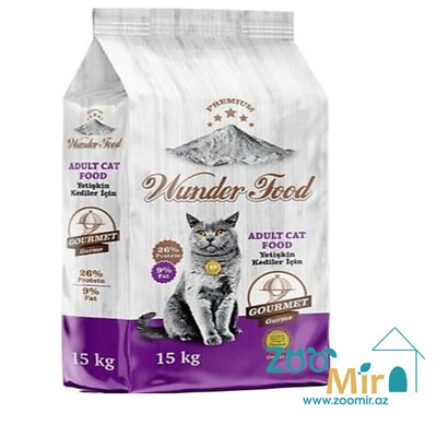 Wunder Food, сухой корм для взрослых привередливых  кошек гурме, 15 кг (цена за 1 мешок)