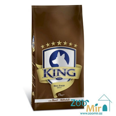 King Plus, сухой корм для взрослых собак всех пород со вкусом говядины и риса,15 кг (цена за 1 мешок)