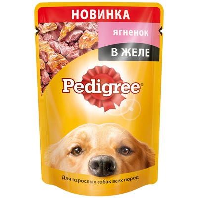 Pedigree для взрослых собак всех пород с ягненком в желе, 100 г