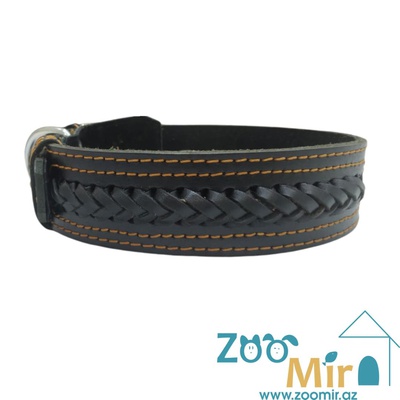 Zoomir, ошейник для средних и крупных собак, 60 см. (цвет: черный, вязка черная)