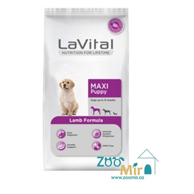 LaVital Maxi Puppy Lamb Formula, сухой корм для щенков собак крупных пород c ягненком, 12 кг (цена за 1 мешок)