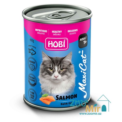 Hobi, консервы для взрослых кошек с лососем в соусе, 400 гр