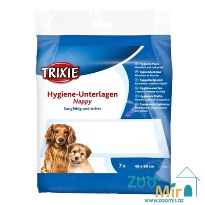 Trixie Hygiene-Unterlagen Nappy, впитывающие одноразовые пеленки, для щенков, собак и кошек (40х60 см, 7 шт.)