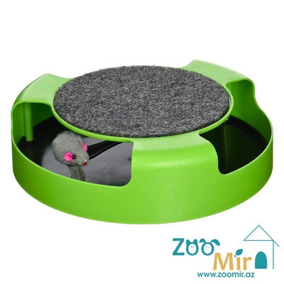 Catch the Mouse, интерактивная игрушка с ковровой когтеточкой, для котят и кошек, 25 х 6 см (выпускается в разных цветах)(цена за 1 игрушку)