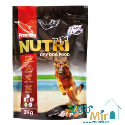 NutriPet Premium, сухой корм для взрослых собак всех пород, 2 кг (цена за 1 пакет)