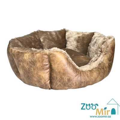ZooMir, лежак для мелких пород собак и кошек, 50x45x16 см (размер M) (цвет: коричневый)