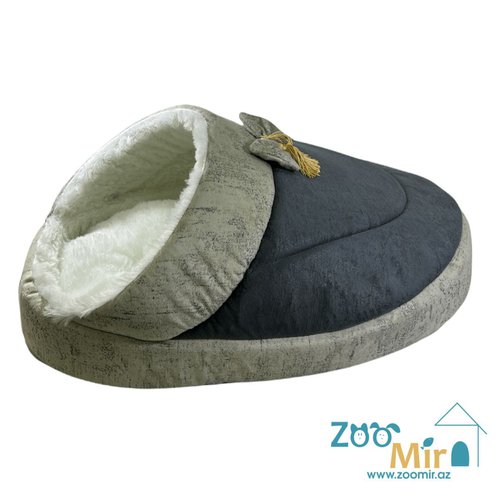 Zoomir, "Gray White" модель лежак "Тапок" для мелких пород собак и кошек, 65х40х25 см