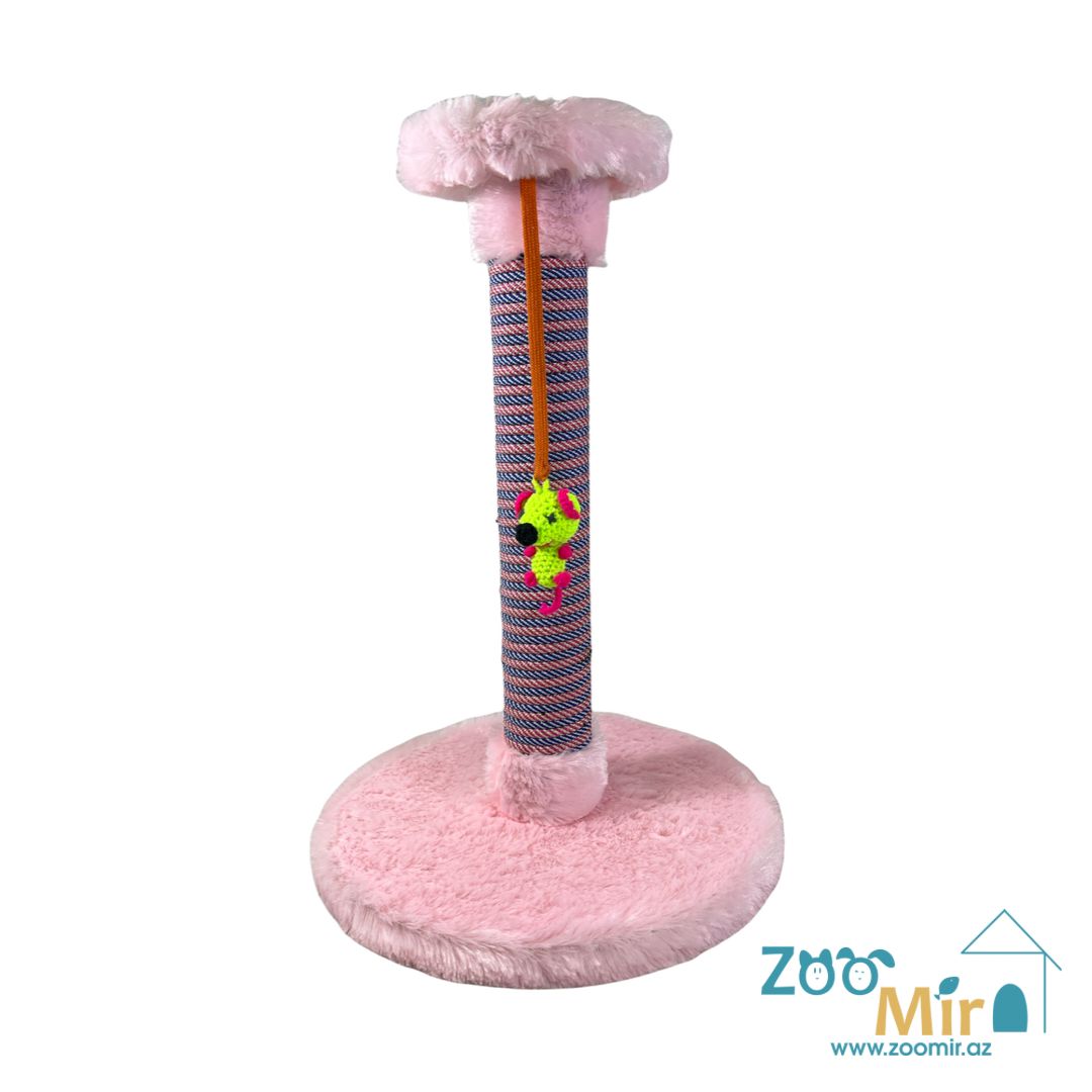 Zoomir "Pink World", когтеточка с круглым основанием и игрушкой, для котят и кошек, 44х30х30 см (размер S)