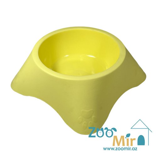 KI, миска пластиковая для мелких и средних пород собак, 0.45 л (размер М) (желтый)
