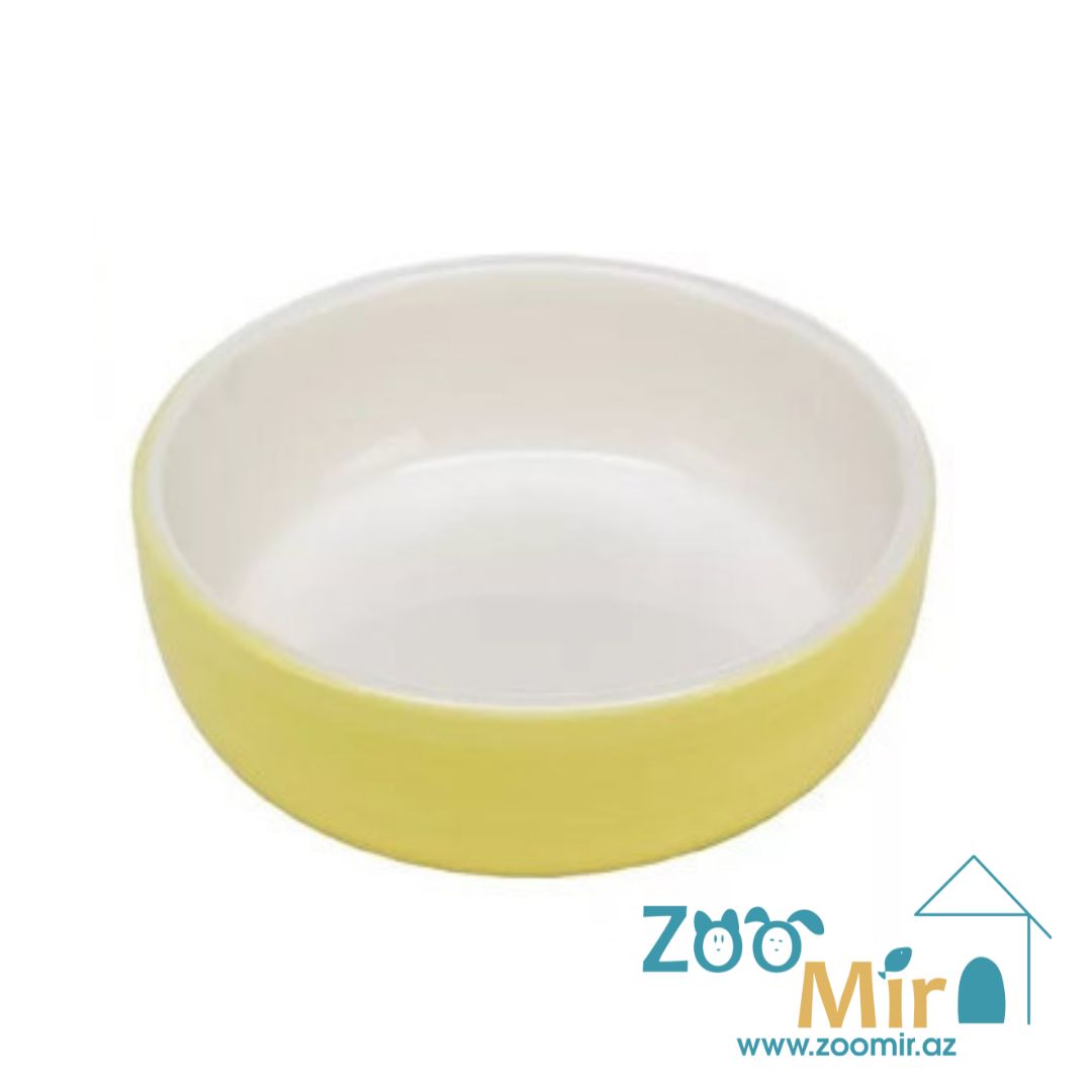 Ferplast Marte, керамическая миска для мелких пород собак и кошек, 0,35 л (желтый)