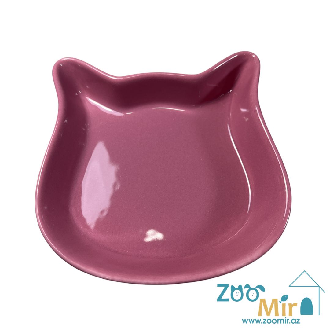 Trixie модель "Кошачья морда", керамическая миска для кошек, 0.25 л (розовый)