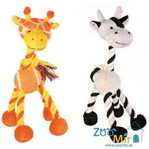 Trixie, игрушка из каната в виде зебры или жирафа для собак, 25 см (выпускается в разных цветах)(цена за 1 игрушку)