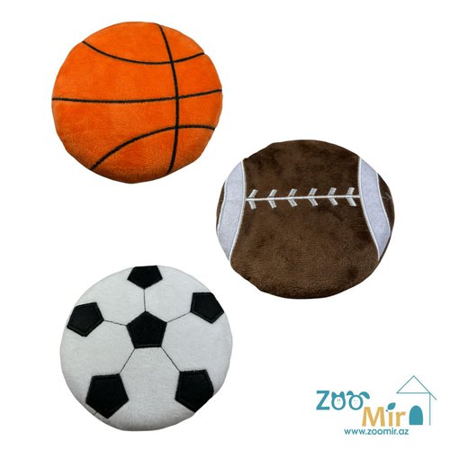 Kİ, игрушка жевательная в форме плоских мячей с пищалкой для собак, 15 см (выпускается в разных цветах)(цена за 1 игрушку)