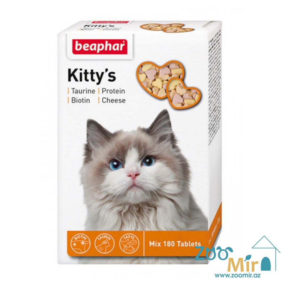 Beaphar Kitty's - кормовая добавка с биотином, таурином, протеином для кошек, 180 таблеток