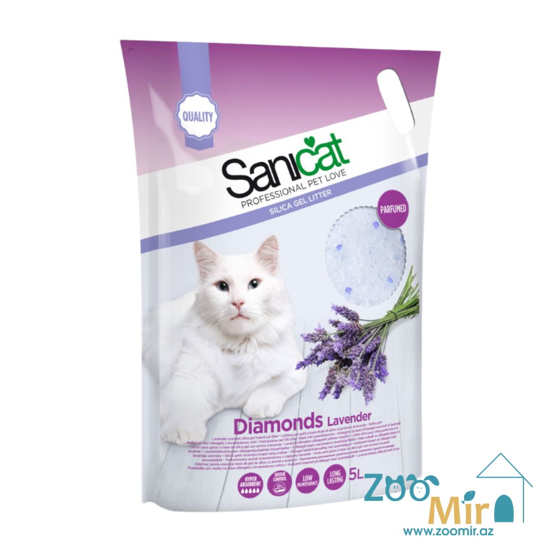 Sanicat Diamonds Lavander, силикагелевый наполнитель, 5 л.