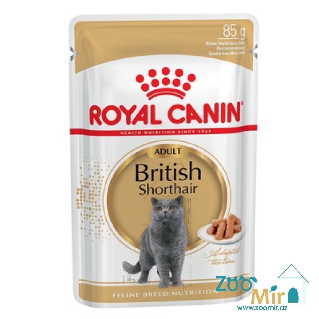 Royal Canin British Shorthair Adult, влажный корм для взрослых британских короткошерстных кошек (соус), 85 гр.