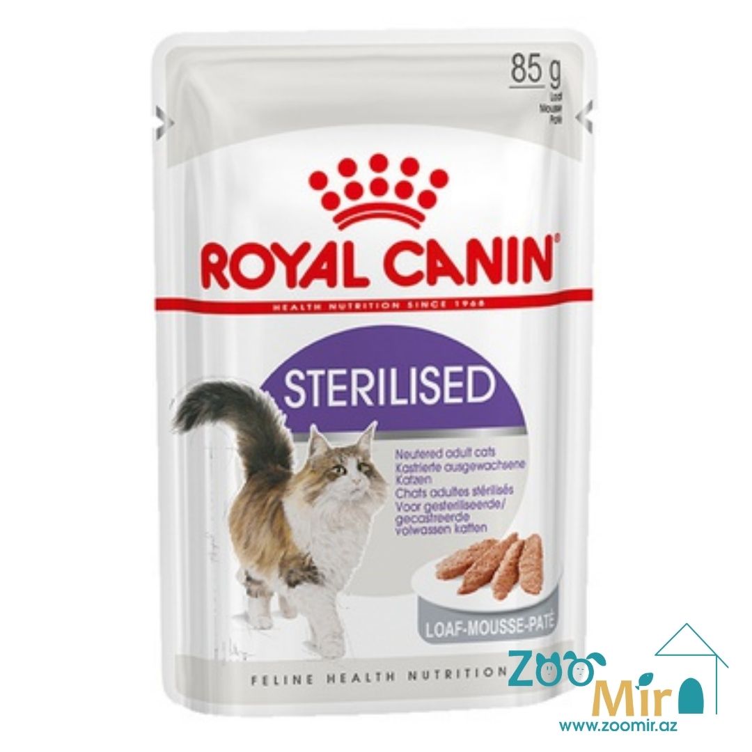 Royal Canin Sterilised, kısırlaşdırmış pişiklər üçün yaş yem (pate), 85 qr