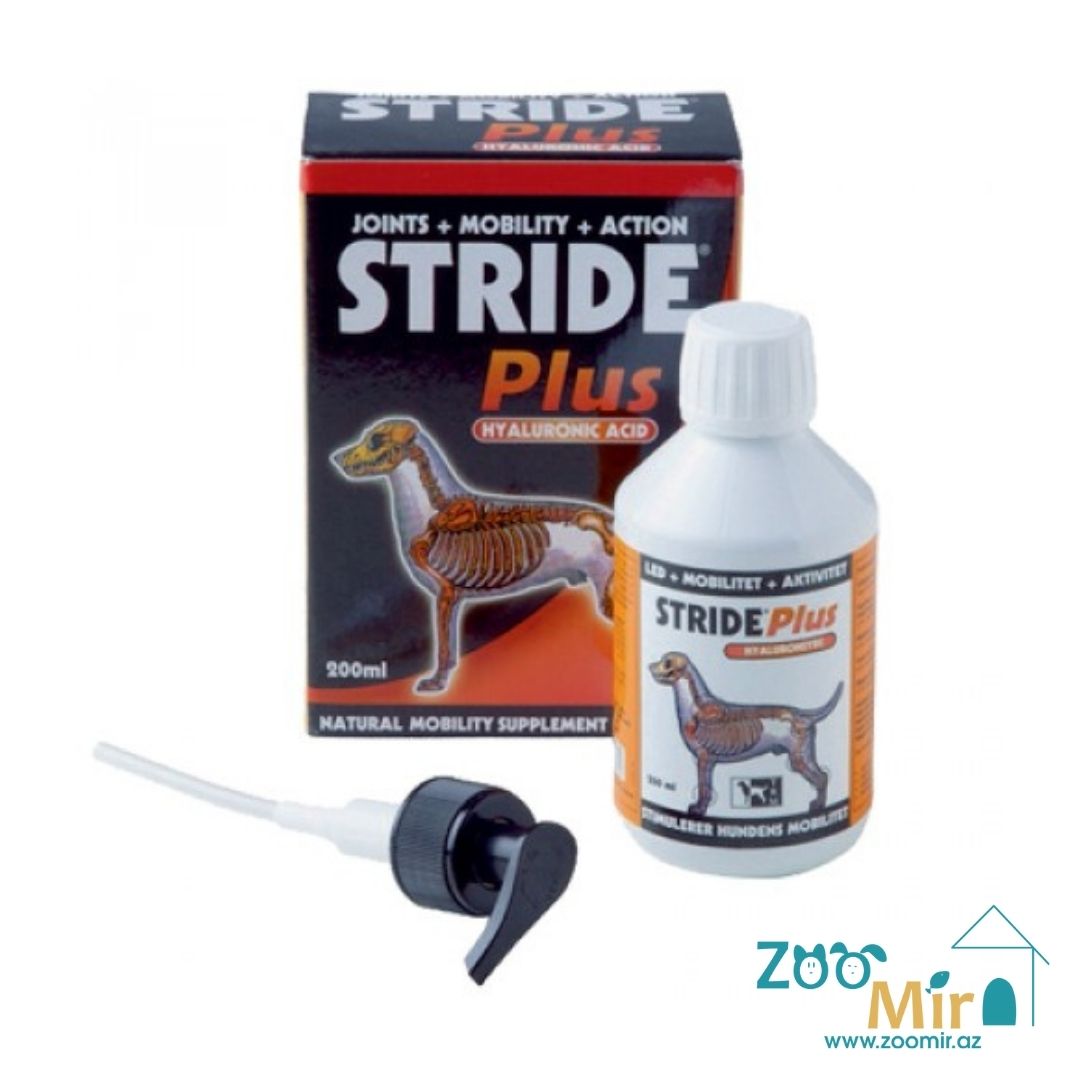 Страйд Плюс (Stride Plus) для собак – жидкая пищевая добавка, хондропротектор для восстановления и поддержания работоспособности опорно-двигательной системы собак, 200 мл