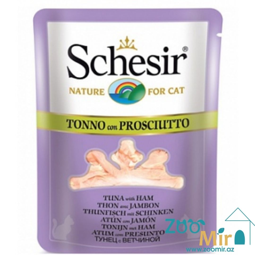 Schesir, влажный корм для кошек тунец с ветчиной , 70 гр
