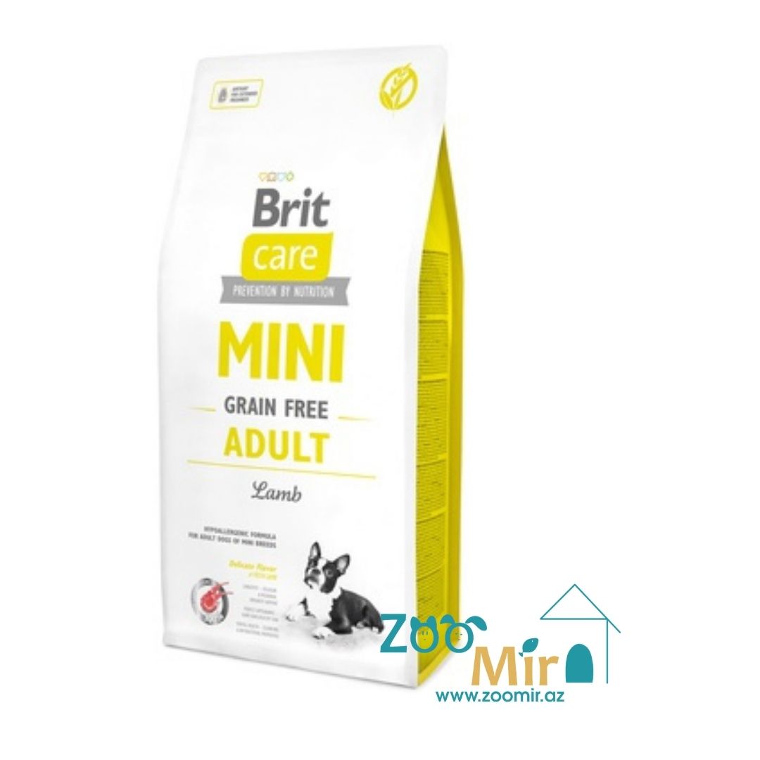 Brit Care Mini Grain Free, беззерновой сухой корм для взрослых собак мелких пород с ягнёнком, 2 кг (цена за 1 мешок)