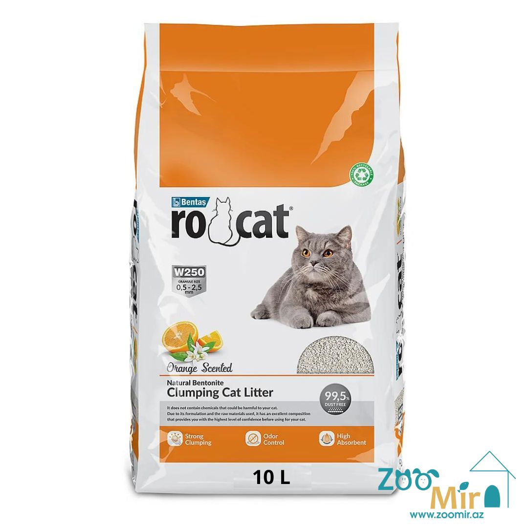 Ro Cat, натуральный комкающийся наполнитель с ароматом апельсина, для кошек, 10 л