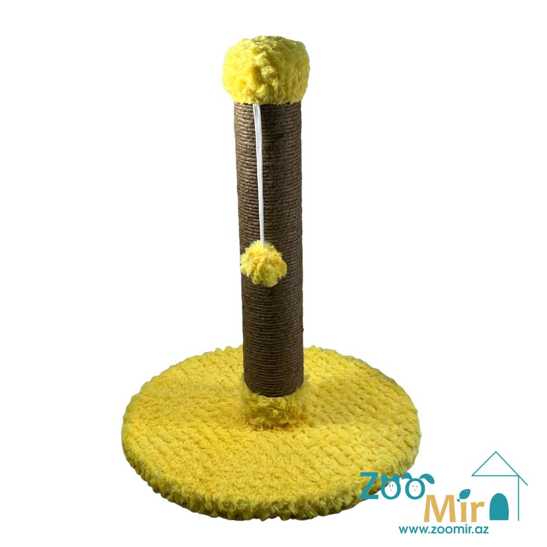 Zoomir "Yellow", когтеточка с круглым основанием, для котят и кошек, 52х40х40 см (размер M)