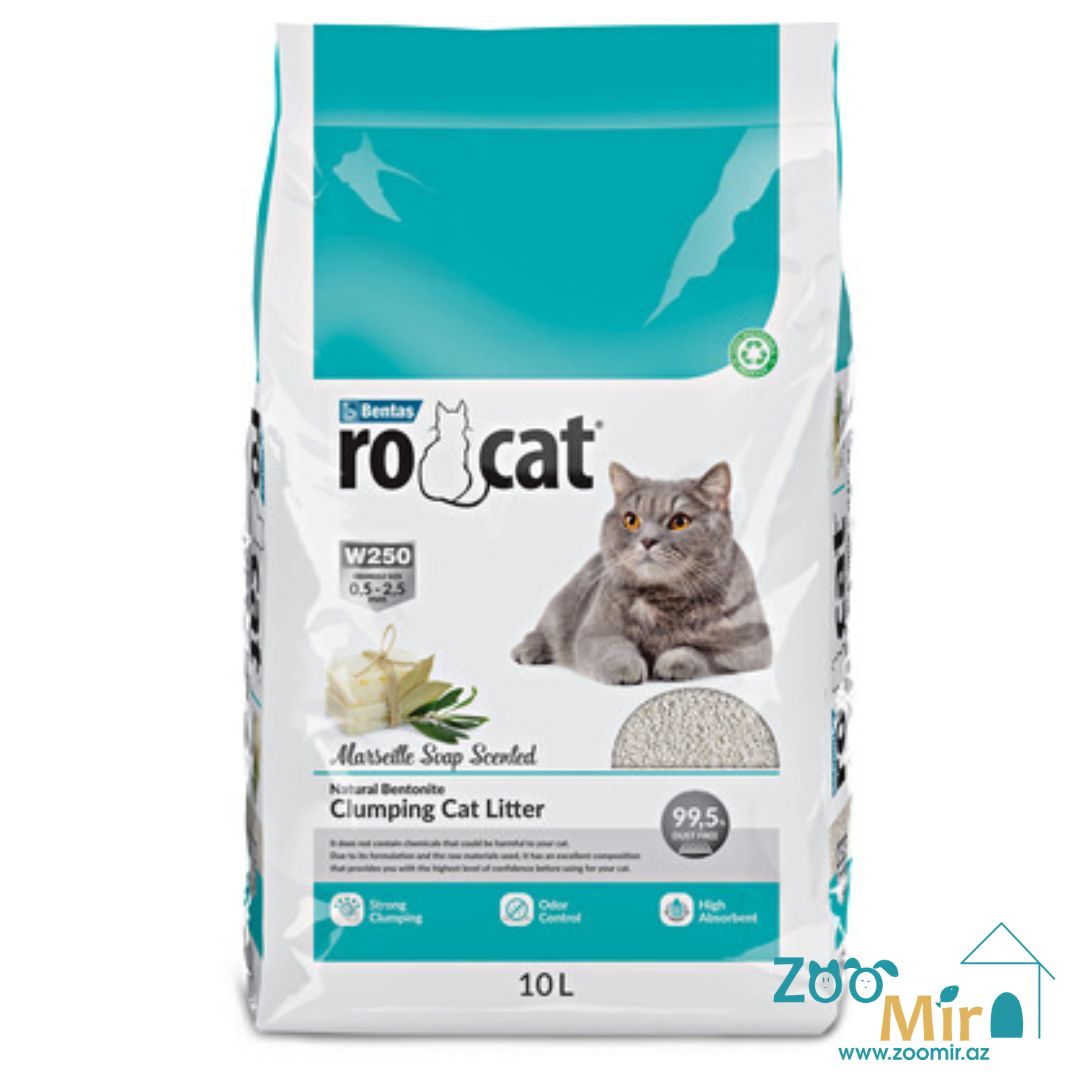 Ro Cat, натуральный комкающийся наполнитель с ароматом мыла, для кошек, 10 л