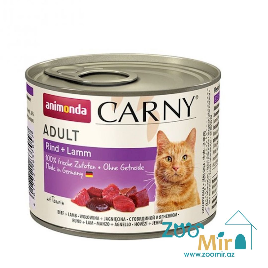 Animonda Carny Adult, консервы для взрослых кошек с говядиной и ягненком, 200 гр