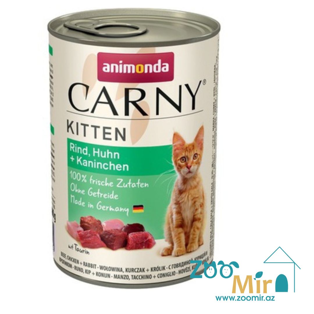 Animonda Carny Kitten, консервы для котят с говядиной, курицей и кроликом, 400 гр