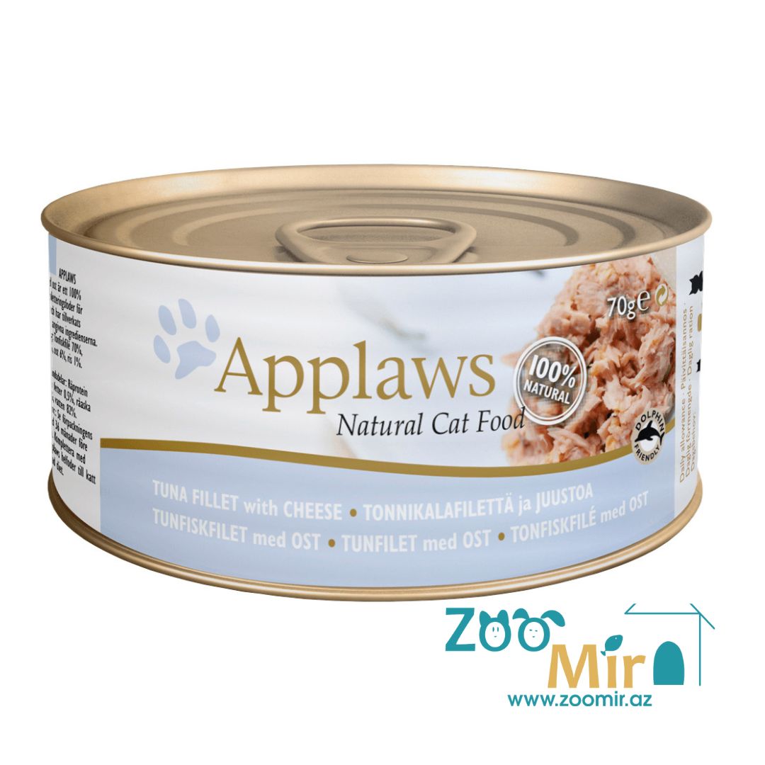Applaws Natural Cat Food, консервы для кошек со вкусом филе тунца и сыром, 70 гр