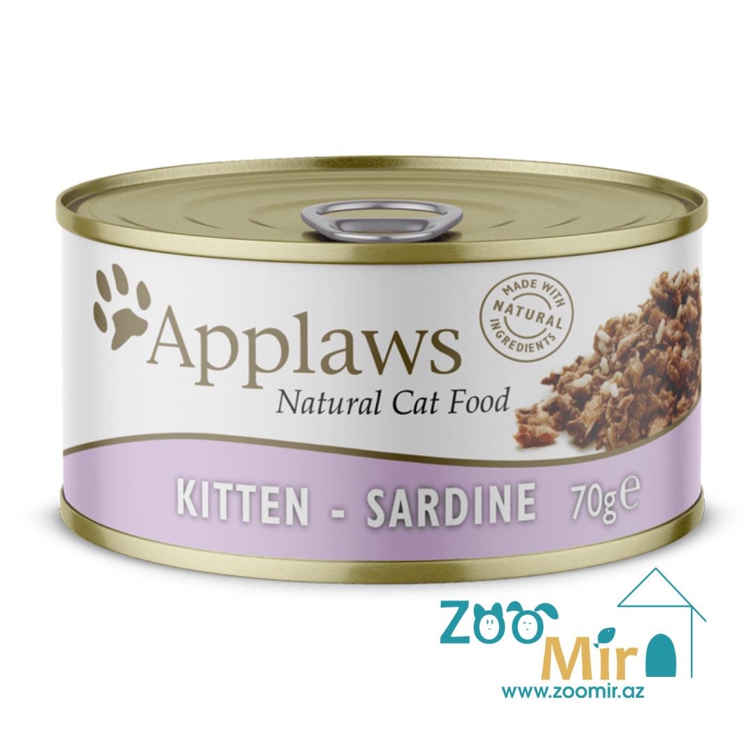 Applaws Natural Cat Food Kitten, консервы для котят со вкусом сардин, 70 гр
