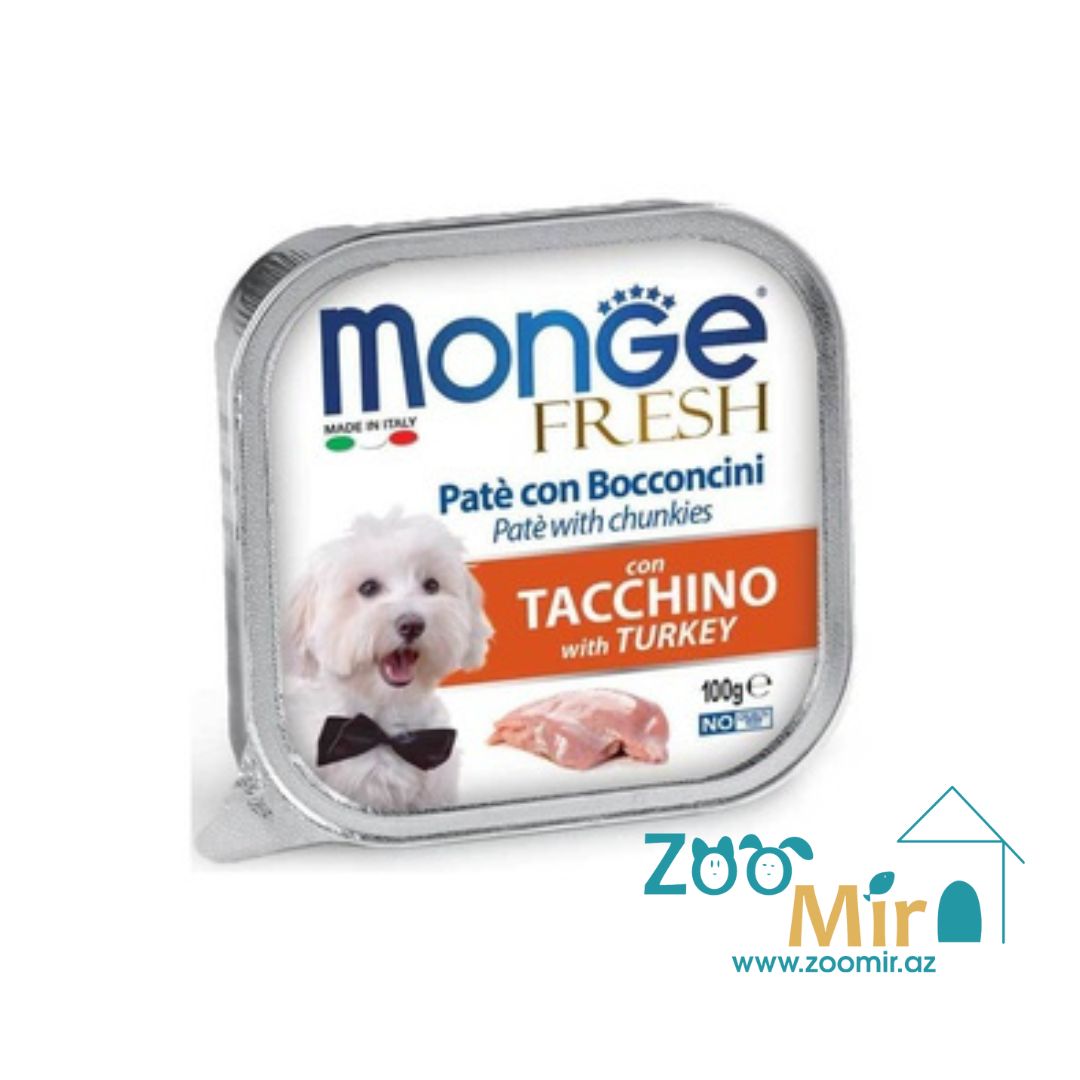 Monge, влажный корм для взрослых  собак с индейкой, 100 гр