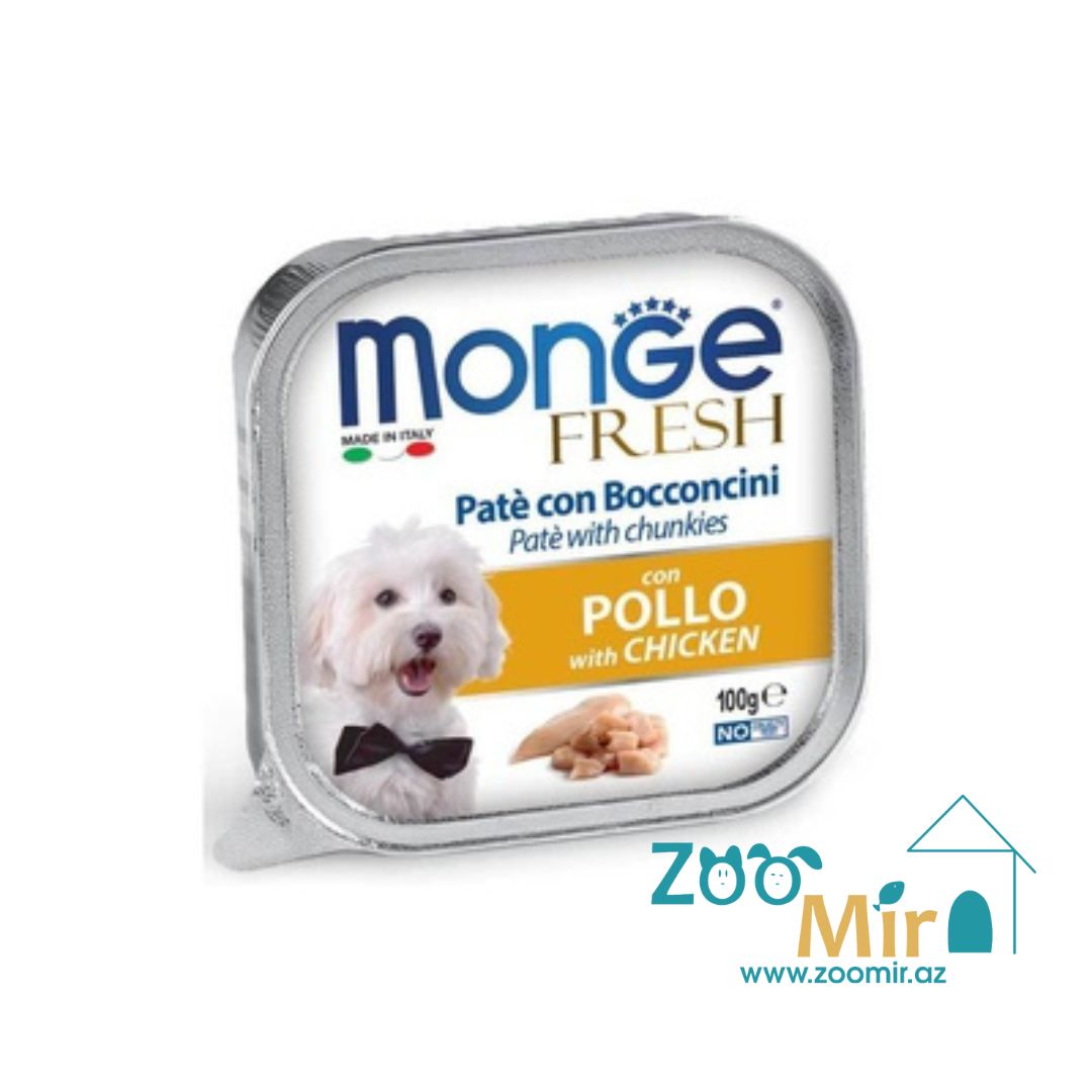 Monge,  влажный корм для взрослых собак с курицей, 100 гр