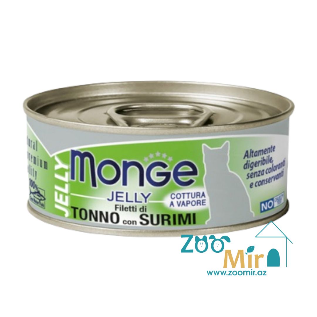 Monge Jelly Tonno con Surimi, консервы для взрослых кошек с тунцом и сурими, 80 гр
