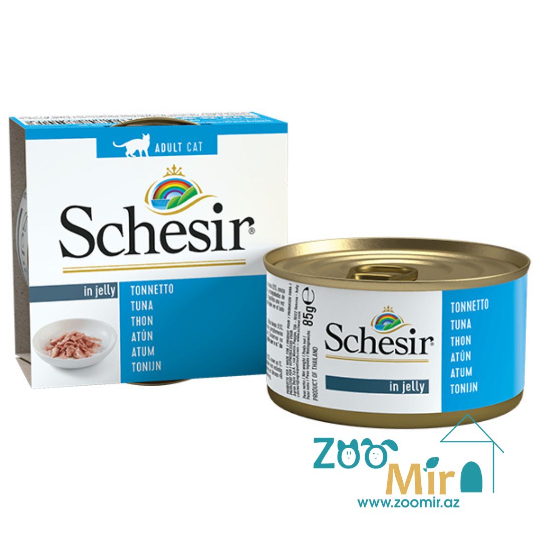 Schesir Tuna, консервы для кошек с тунцом в желе, 85 гр