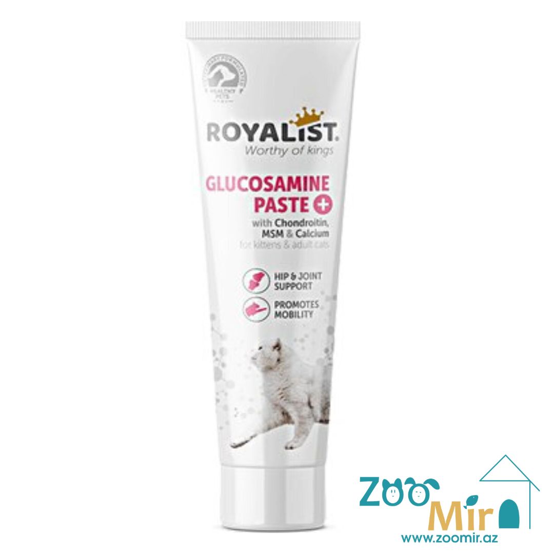 Royalist Glucosamine Extra Malt Paste, с содержанием хондроитина, MSN и кальция, витамины глюкозамин способствует восстановлению эластичности суставов для котят и кошек, 100 гр.