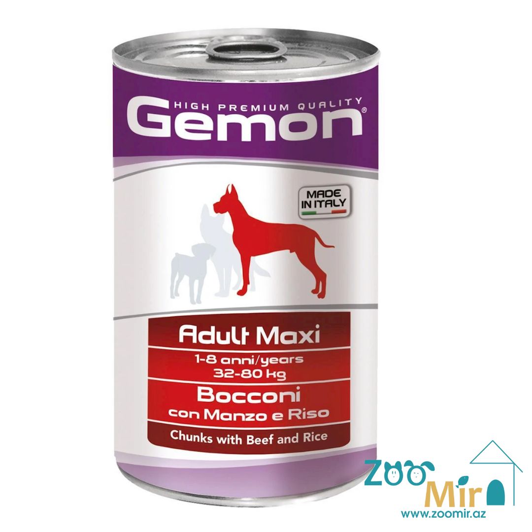 Gemon, консервы для собак крупных пород с телятиной и рисом, 1250 гр
