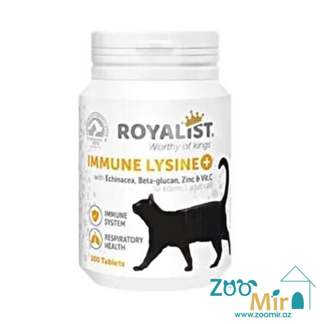 Royalist İmmune Lysine, предназначено для повышение иммунитета и часто болеющих кошек и котят, 100 таб