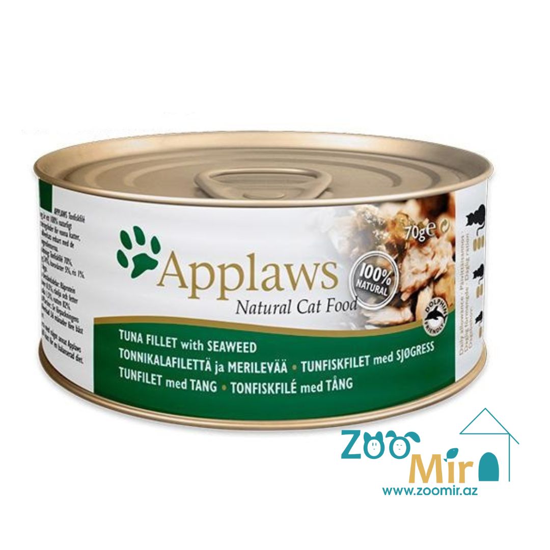 Applaws Natural Cat Food, консервы для кошек из филе тунца с морскими водорослями, 70 гр