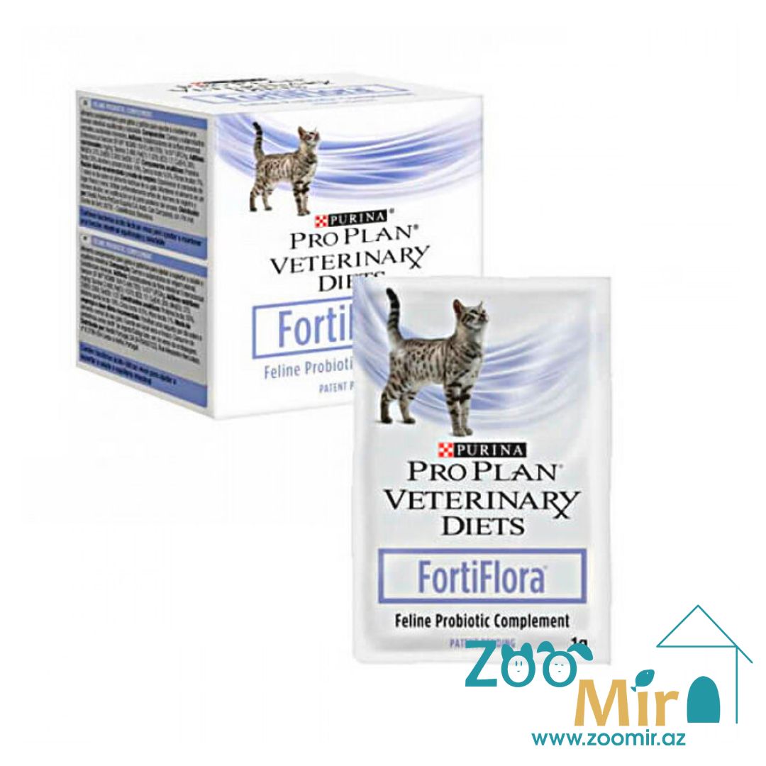 Pro Plan Veterinary Diets FortiFlora, кормовая добавка, пробиотик для микрофлоры кишечника у кошек, (1 пакетик по 1 гр.) (цена за 1 пакетик)