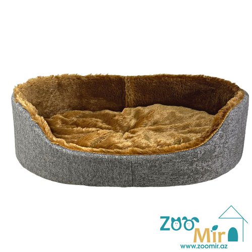 ZooMir "Gold Grey", модель лежаки "Матрешка" для мелких пород щенков и котят, 43х30х10 см (размер S)