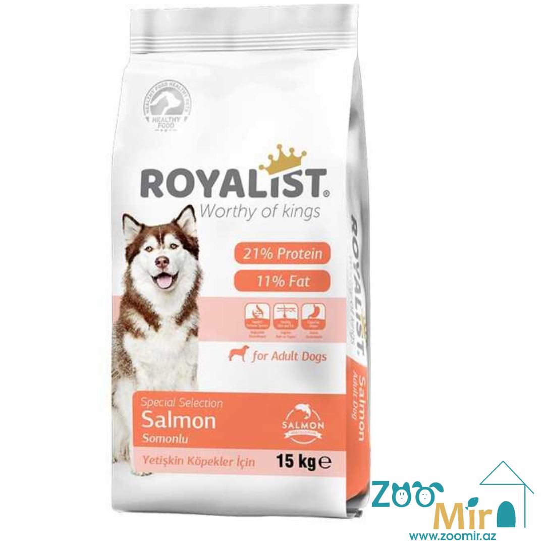 Royalıst Adult Dog Food Salmon, сухой корм для взрослых собак с лососем, 15 кг (цена за 1 мешок)